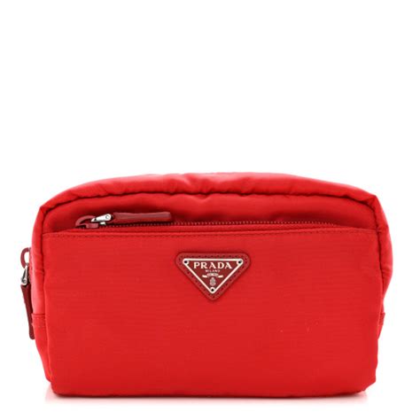 prada vela nylon cosmetic pouch|PRADA Nylon Vela Cosmetic Pouch Rosso .